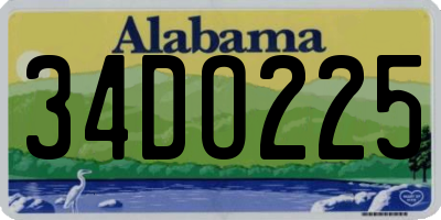 AL license plate 34DO225