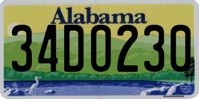 AL license plate 34DO230