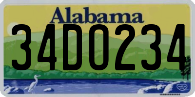 AL license plate 34DO234