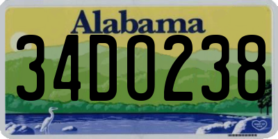 AL license plate 34DO238