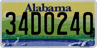 AL license plate 34DO240