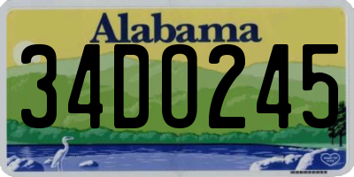 AL license plate 34DO245