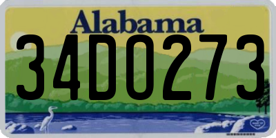 AL license plate 34DO273