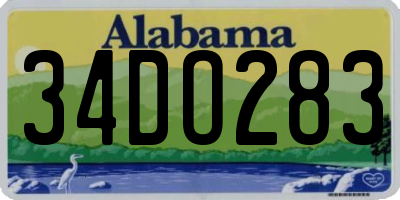 AL license plate 34DO283