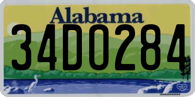 AL license plate 34DO284