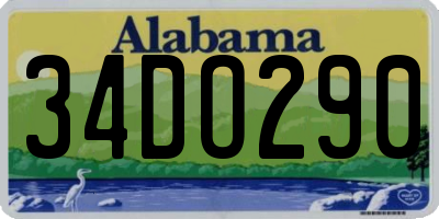 AL license plate 34DO290