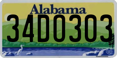 AL license plate 34DO303