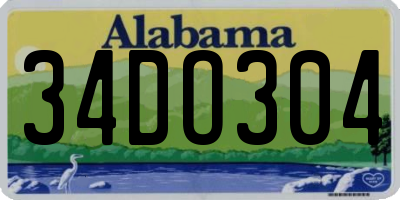 AL license plate 34DO304