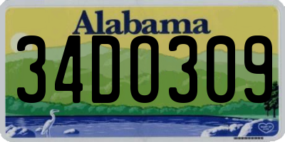 AL license plate 34DO309