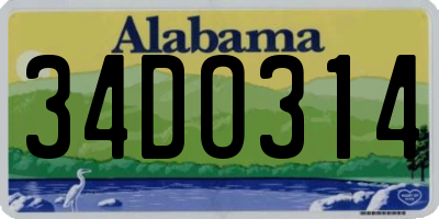 AL license plate 34DO314