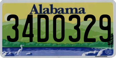 AL license plate 34DO329