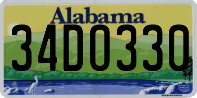 AL license plate 34DO330
