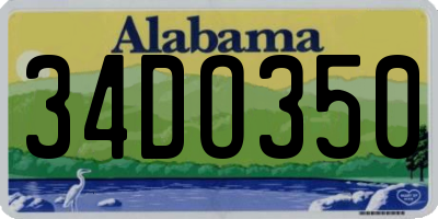 AL license plate 34DO350