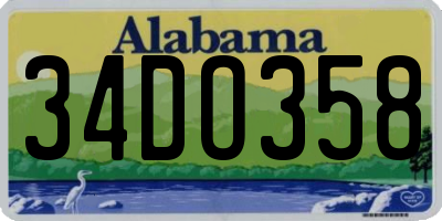 AL license plate 34DO358