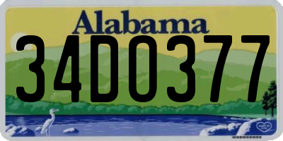 AL license plate 34DO377