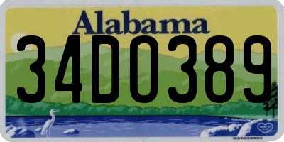 AL license plate 34DO389