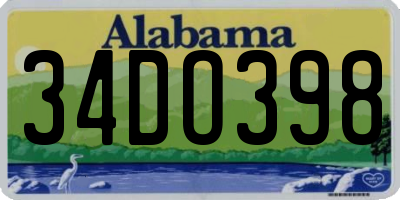 AL license plate 34DO398