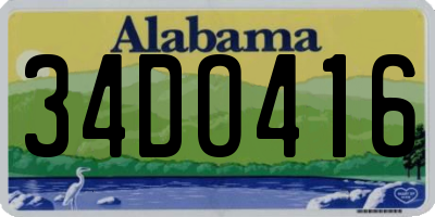 AL license plate 34DO416