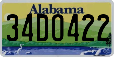 AL license plate 34DO422