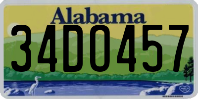 AL license plate 34DO457