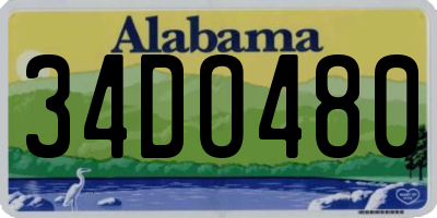 AL license plate 34DO480