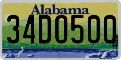 AL license plate 34DO500