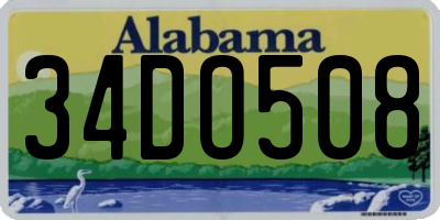 AL license plate 34DO508