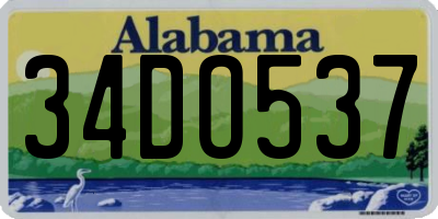 AL license plate 34DO537