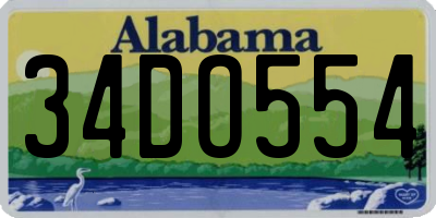 AL license plate 34DO554