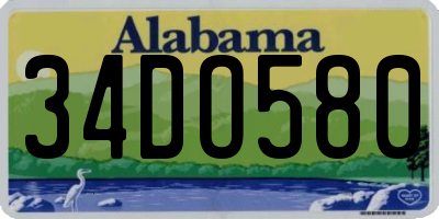 AL license plate 34DO580