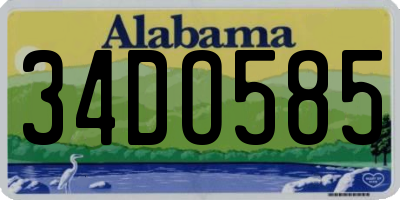 AL license plate 34DO585