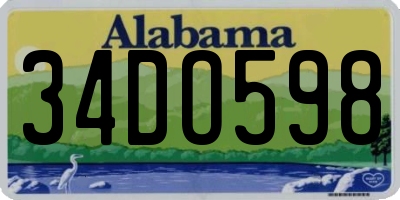 AL license plate 34DO598