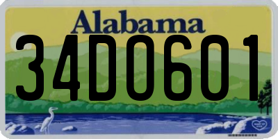 AL license plate 34DO601