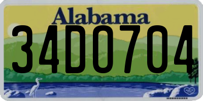 AL license plate 34DO704