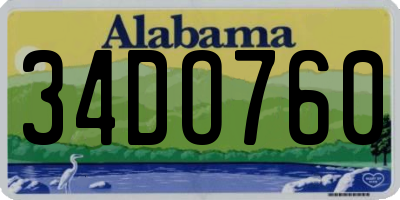 AL license plate 34DO760