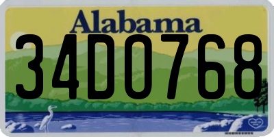AL license plate 34DO768