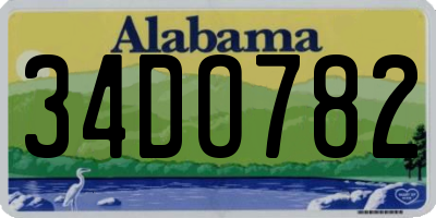 AL license plate 34DO782