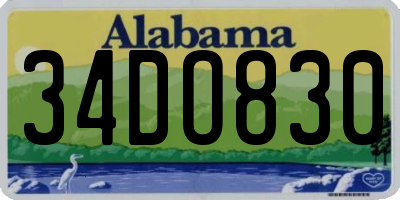 AL license plate 34DO830