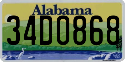 AL license plate 34DO868