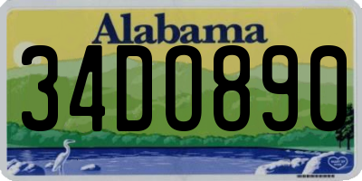 AL license plate 34DO890
