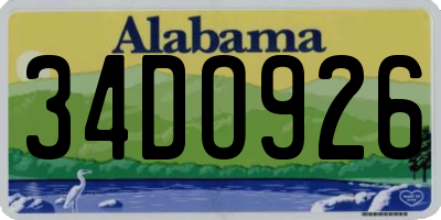 AL license plate 34DO926