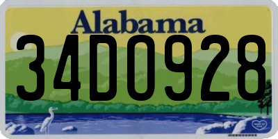 AL license plate 34DO928