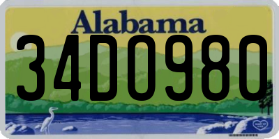 AL license plate 34DO980