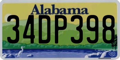 AL license plate 34DP398