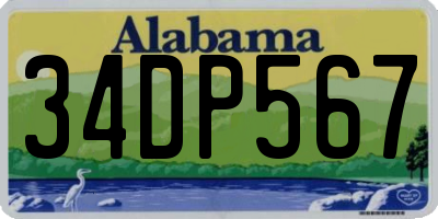 AL license plate 34DP567