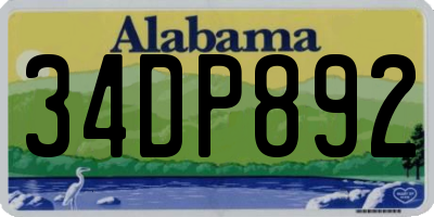 AL license plate 34DP892