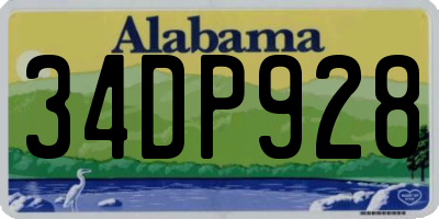 AL license plate 34DP928