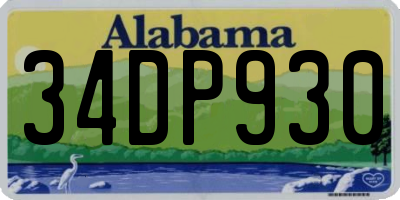 AL license plate 34DP930