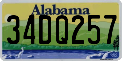 AL license plate 34DQ257