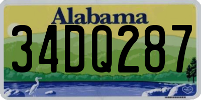 AL license plate 34DQ287